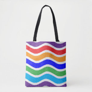 Colourful Vintage Torn Paper Effect Custom Tote Bag