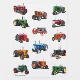 Colourful Vintage Tractor Blanket - white