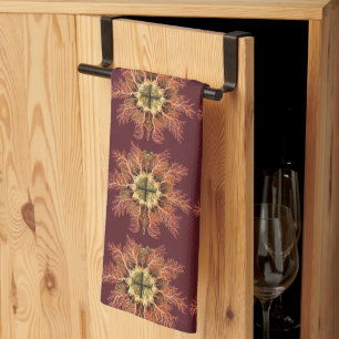 Colourful Vintage Tunicate illustration Tea Towel