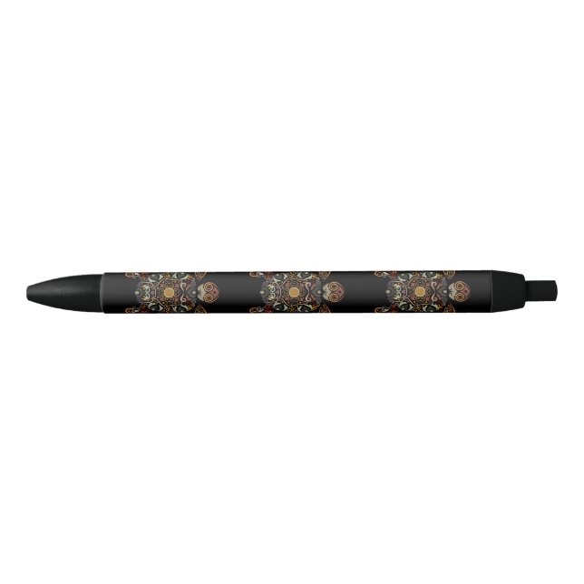 Colourful vintage turtle design black ink pen (Front)