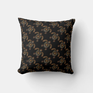 Colourful vintage turtle design cushion