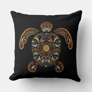 Colourful vintage turtle design cushion