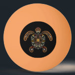Colourful vintage turtle design gunmetal finish mo ping pong ball<br><div class="desc">Colourful vintage turtle design</div>