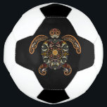 Colourful vintage turtle design gunmetal finish mo soccer ball<br><div class="desc">Colourful vintage turtle design</div>