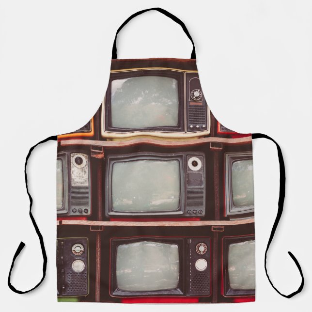 Colourful Vintage TVs, Coffee Shop. Apron (Front)