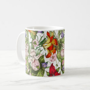 Colourful Vintage Watercolor Floral Pattern Coffee Mug