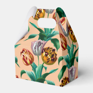 Colourful Vintage Watercolor Tulip Flowers Pattern Favour Box