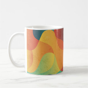 Colourful vintage wave abstract pattern coffee mug
