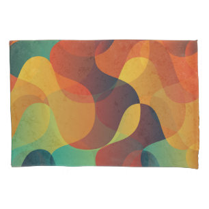 Colourful vintage wave abstract pattern pillowcase