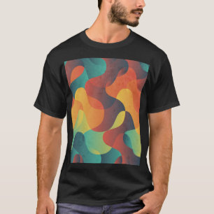 Colourful vintage wave abstract pattern T-Shirt