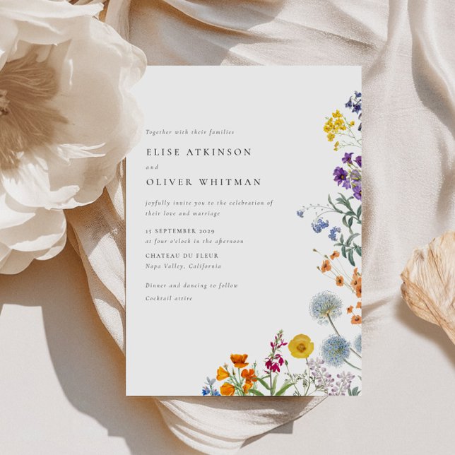 Colourful Vintage Wildflower Wedding  Invitation (Creator Uploaded)