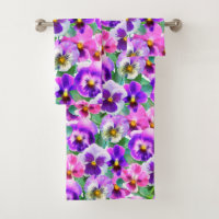Colourful Violets Pansy Flowers Pattern
