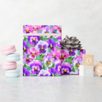 Colourful Violets Pansy Flowers Pattern 