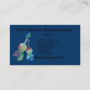 Colourful Violin and Viola Business Card