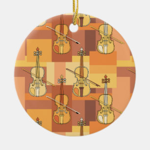 Colourful Violin Blocks Ceramic Tree Decoration