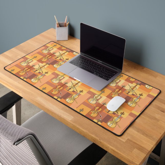 Colourful Violin Blocks Desk Mat (Office 2)