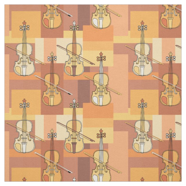 Colourful Violin Blocks Fabric (Swatch)