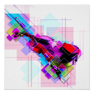 Colourful violin poster