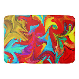 Colourful Vivid Abstract Pattern Bath Mat