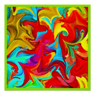 Colourful Vivid Abstract Pattern Poster