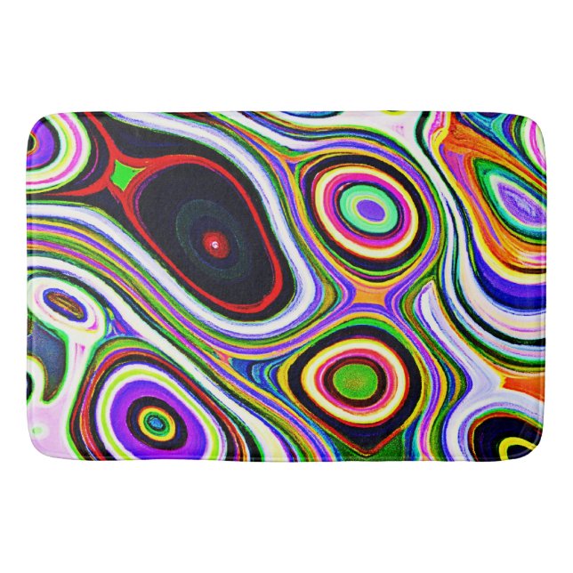 Colourful Vivid Abstraction Pattern Bath Mat (Front)