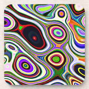 Colourful Vivid Abstraction Pattern Coaster