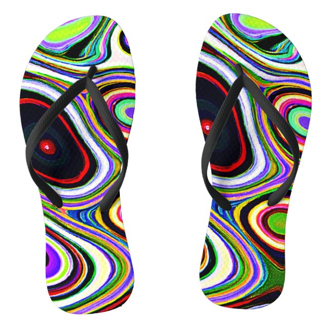 Colourful Vivid Abstraction Pattern Jandals (Footbed)