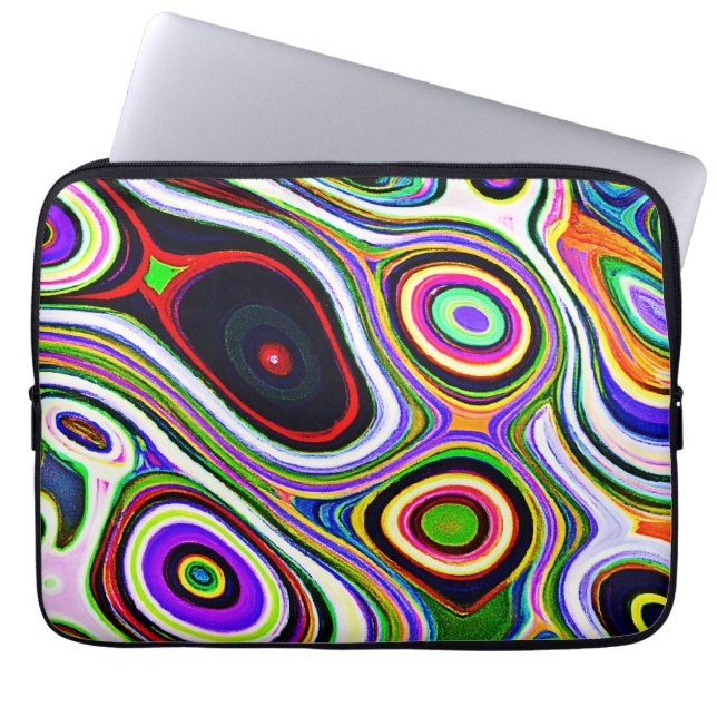 Colourful Vivid Abstraction Pattern Laptop Sleeve (Front)