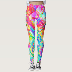 Colourful Vivid Abstraction Pattern Leggings