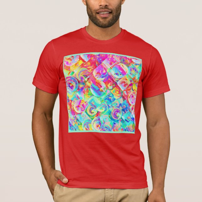Colourful Vivid Abstraction Pattern T-Shirt (Front)