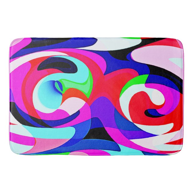 Colourful Vivid Abstractions Pattern Bath Mat (Front)