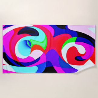 Colourful Vivid Abstractions Pattern Beach Towel