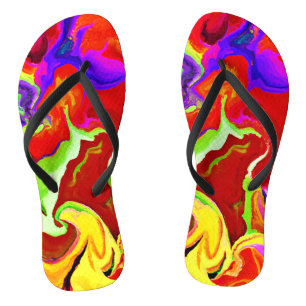 Colourful Vivid Abstractions Pattern Jandals