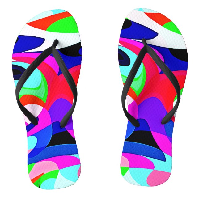 Colourful Vivid Abstractions Pattern Jandals (Footbed)