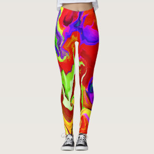 Colourful Vivid Abstractions Pattern Leggings
