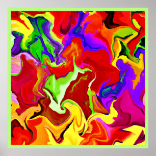 Colourful Vivid Abstractions Pattern Poster