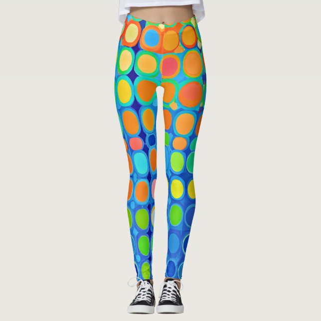 Colourful Vivid Elegance Stylish Pattern Leggings (Front)