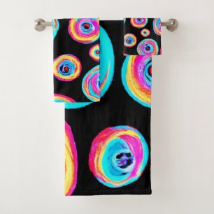 Colourful Vivid Pattern Design Bath Towel Set