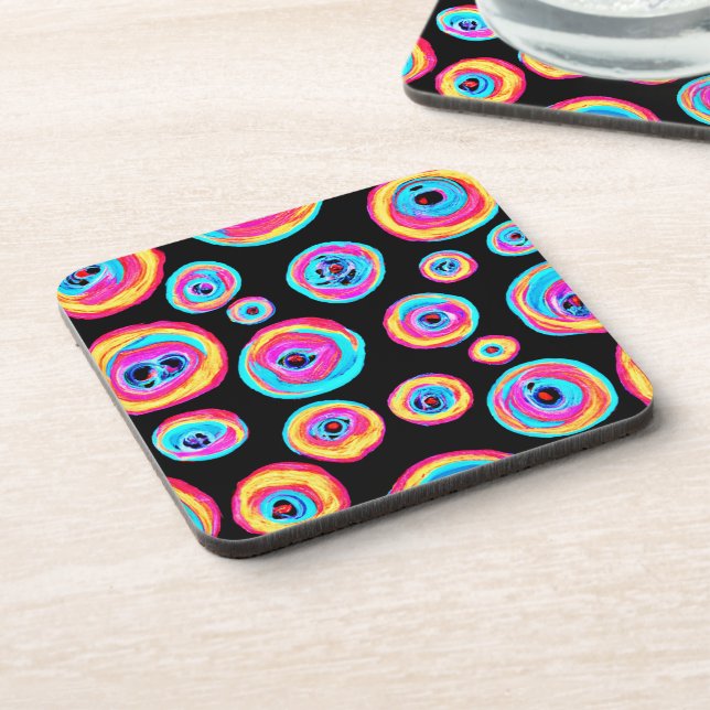 Colourful Vivid Pattern Design Coaster (Left Side)