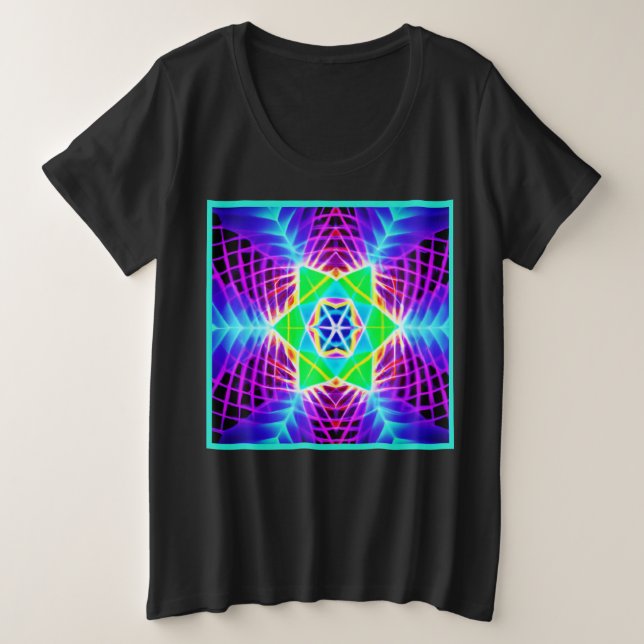Colourful Vivid Pattern Plus Size T-Shirt (Design Front)