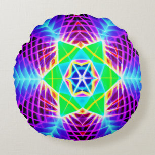 Colourful Vivid Pattern Round Cushion