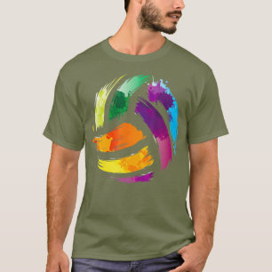 Colourful Volleyball Cute Colorsplash Ball Gift T-Shirt