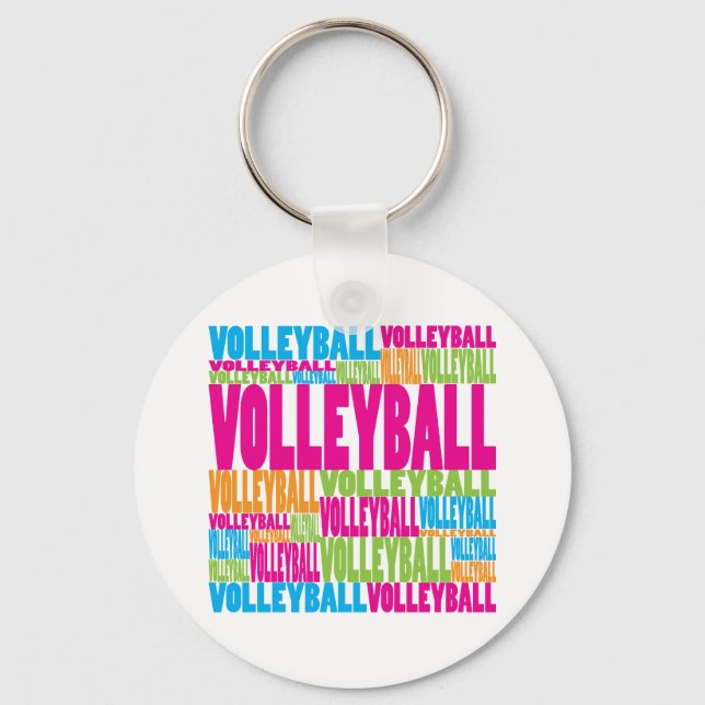 Colourful Volleyball Key Ring (Front)