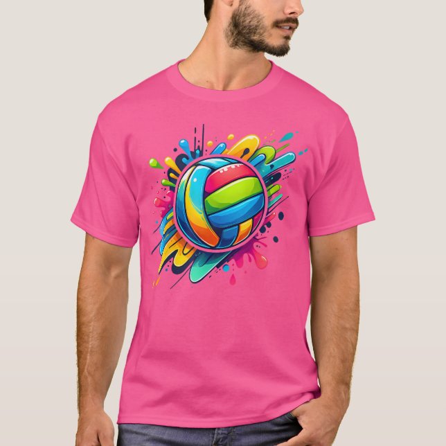 Colourful Volleyball T-Shirt (Front)