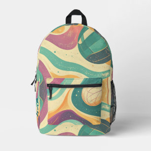 Colourful Volleyball-Themed Backpack