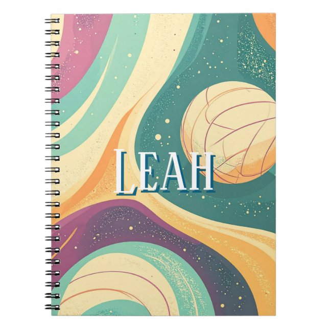 Colourful Volleyball Themed  Notebook (Front)