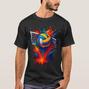 Colourful Volleyball Tie Dye Colour Splash Into T-Shirt