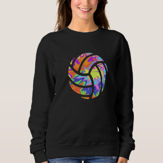Colourful Volleyball Tie Dye Women Teen Girl Playe Sweatshirt