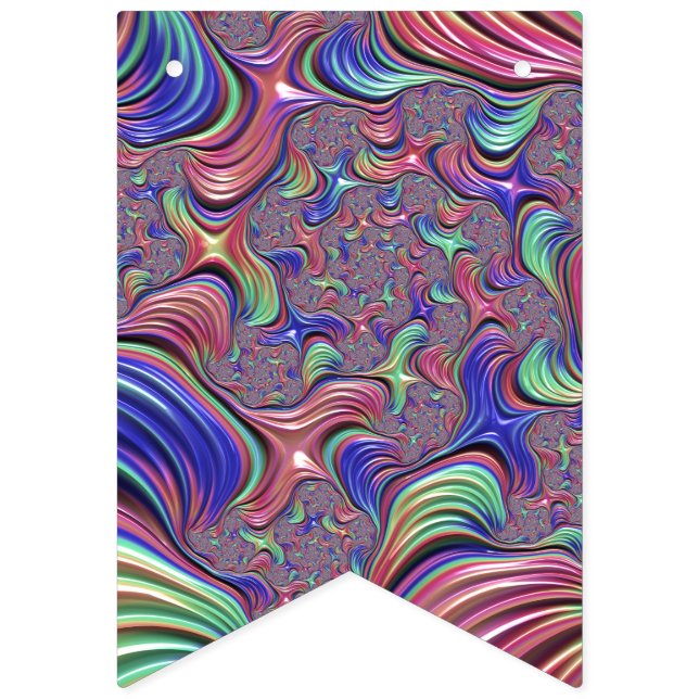 Colourful Vortex Abstract Trippy Spiral Fractal Bunting (First Flag)
