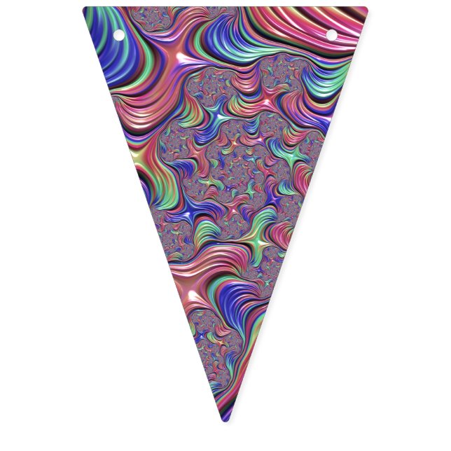 Colourful Vortex Abstract Trippy Spiral Fractal Bunting (First Flag)